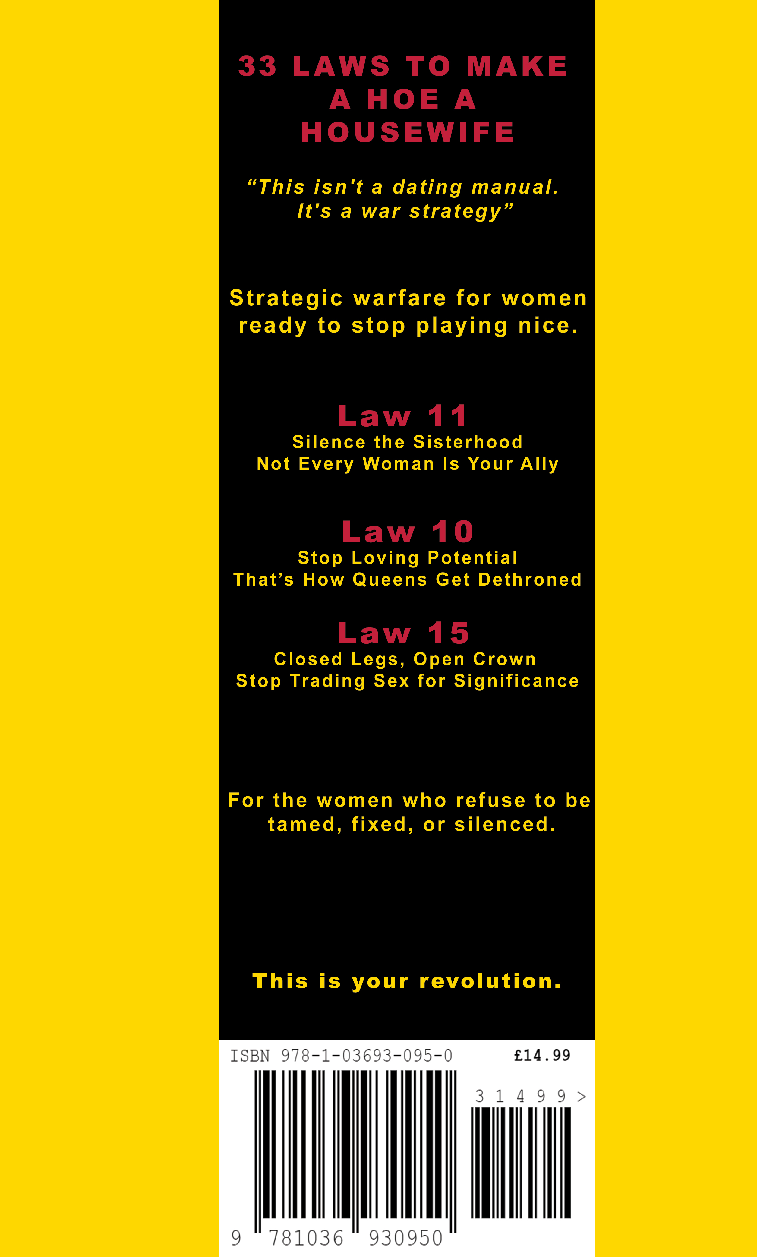 33 Laws To Make A Hoe A Housewife - Back Cover